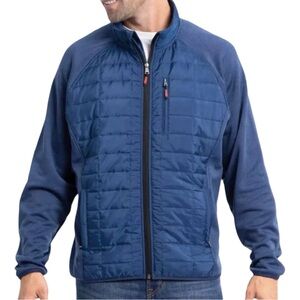 Orvis Men's Blue Quilted Mixed Media Hybrid Stretch Full Zip Jacket XXL Gorpcore